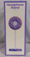 New in Box Headphone Stand w/ Donut Design, Purple/White