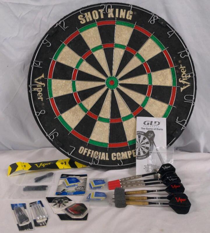 Viper Shot King sisal/bristle dartboard set, Includes 6 Viper Darts and Dart accessories