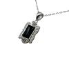 Sterling Silver Natural Black Onyx and CZ with Sterling Silver Chain, Retail $300.00.