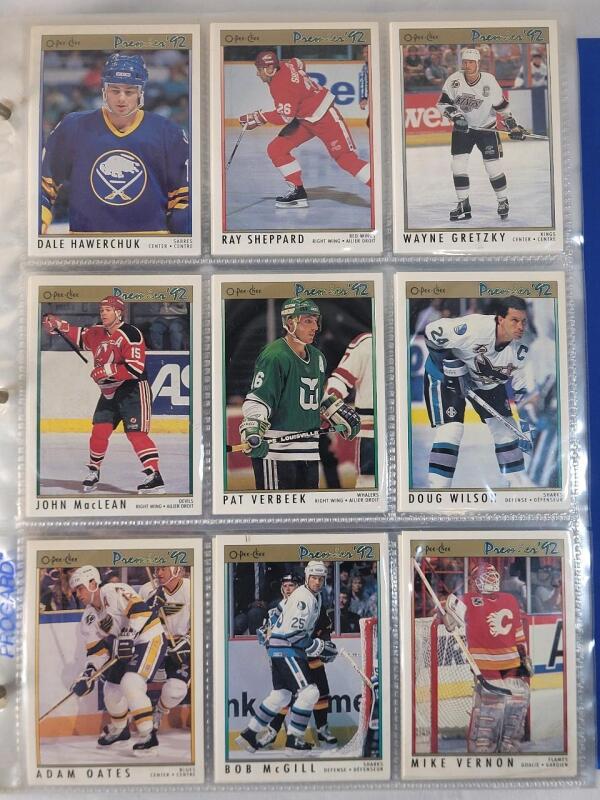 Two (2) Sets - 1991-92 O Pee Chee Premier NHL Hockey Trading Card Sets - Complete . #1 - #198 - Two (2) Complete Sets