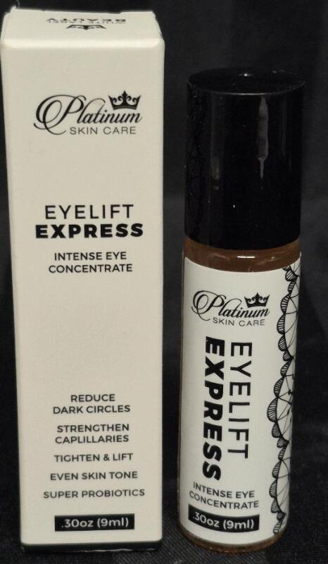 30oz New Platinum Skin Care Eyelift Express - Intense Eye Concentrate - Reduces Dark Circles, Strengthen Capillaries, Tighten & Lift, Even Skin Tone, and Super Probiotics