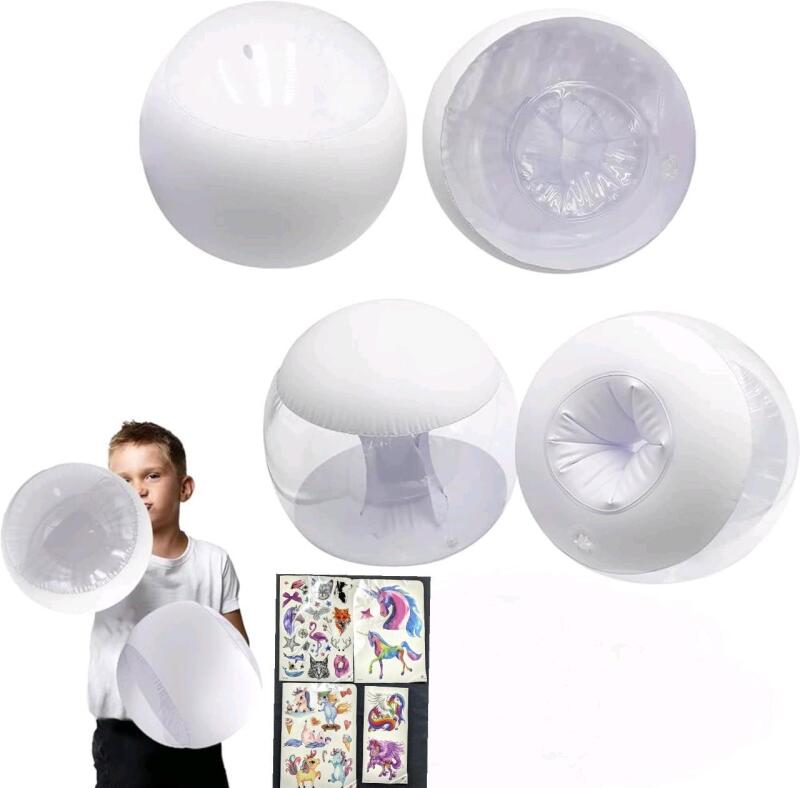 New 2 Pairs Novelty Inflatable Mega Boxing Gloves, Inflatable Boxing Gloves for Children and Adults, PVC Vinyl With Decorative Stickers