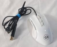 Redragon Griffin M602 RGB Backlit Wired Gaming Mouse w/6ft. Cord , White . Tested Working