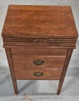 Vintage White Wooden Sewing Chest 15.25" L x 11.5" W x 24" H