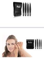 New Pefei Tweezers Set - Professional Stainless Steel Tweezers, Best Precision Tweezers for Eyebrows - Great Precision for Facial Hair, Ingrown Hair, Splinter, Blackhead Remover (Black)