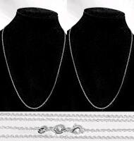 2 New Brilliant Dainty Stamped 925 Cable Chains, 18" Long