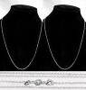 2 New Brilliant Dainty Stamped 925 Cable Chains, 18" Long