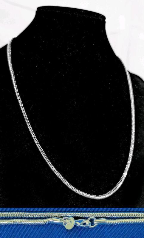 New Super Chunky 20" Long Sterling Silver Stamped 925 Snake Cable Chain With Lobster Clasp