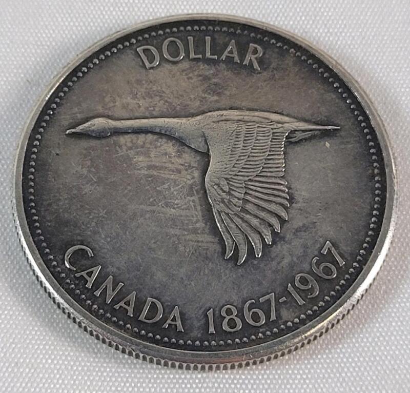 1967 (1867-) Canadian Silver One Dollar Coin .