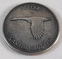 1967 (1867-) Canadian Silver One Dollar Coin .