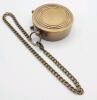 New Antique-Finish Brass Pocket Compass with Cover and Chain . See photos for size - 4