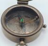 New Antique-Finish Brass Pocket Compass with Cover and Chain . See photos for size - 2