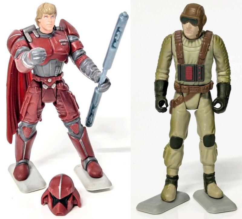 Vintage 1996 Luke Skywalker (Imperial Guard Disguise) Shadows of the Empire & 1997 Star Wars Expanded Universe Speeder Bike Rebel Pilot Only, 3.75" Kenner Action Figures