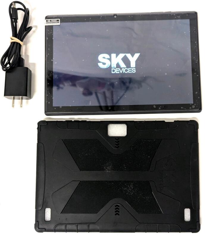 1Sky Pad 10" Max Tablet PC, 3GB, Android 13, IMEI 351428240703288, With Wall Adapter, USB-C Charging Cable + Case, Tested For Power, Factory Reset