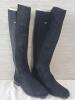 New Women's Sz. 8.5 Anne Klein Audrey Black Suede Knee-High Boots .