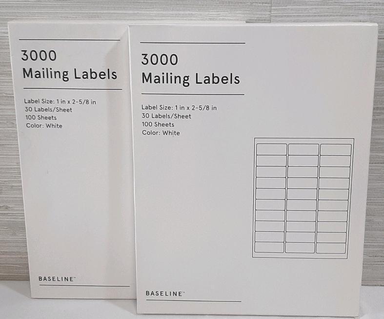 2 New Packs of 3000pcs Mailing Labels