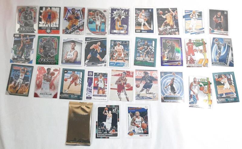 Lot of 29 Panini NBA Basketball Trading Cards, Includes an Unmarked Bonus Pack