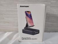 As New - Jteman Phone Stand with Bluetooth Speaker , Black