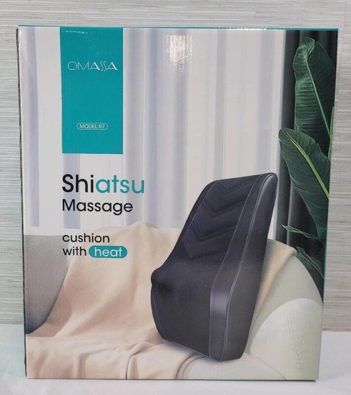 As New - Omassa Shiatsu Massage Cushion with Heat . Model #R7 . Open Box Tested Working