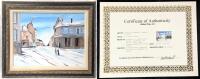 Original Signed Fran&ccedil;oise Desmont (1932) " Village En Hiver " Oil on Canvas, Unique, Framed (Heavy!), With COA, 31.5" &times; 25.5", Similarly Sized Framed Pieces Had Hammer/Retail Prices Of $520 - $1032 USD
