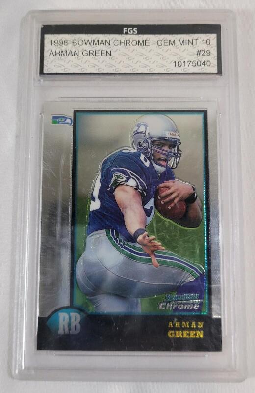 1998 Bowman Chrome Ahman Green #29 Trading Card . FGS Graded GEM MT 10