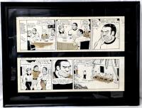 2 Original Vintage 1960 " THE ADVENTURES OF SMILIN' JACK " Comic Art by ZACK MOSLEY (1937 - 2002) - Nov 7 + 8th Strips, With Applied Shading, Professionally Framed & Matted, 27" &times; 20.5", Estimated Hammer Price Between $740 (Single Strip) - $3600 USD