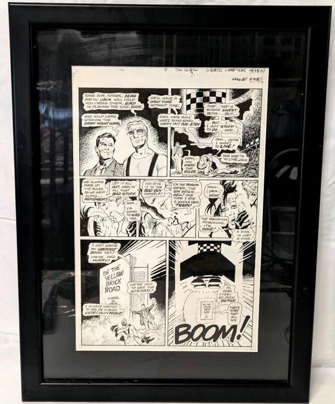 Original Vintage 1990 " DEATH RATTLE : Dr Wrotwang's Wratzwerks " Comic Art by TOM SUTTON (1937 - 2002) - Chapter 7, Page 5 - Professionally Framed & Matted, 17" &times; 23"
