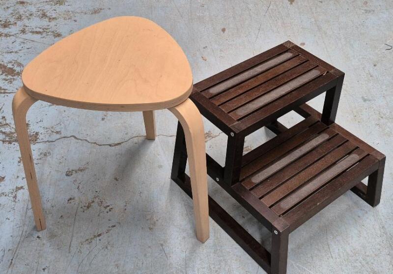 Stepping Stool & Stool 18" Tall