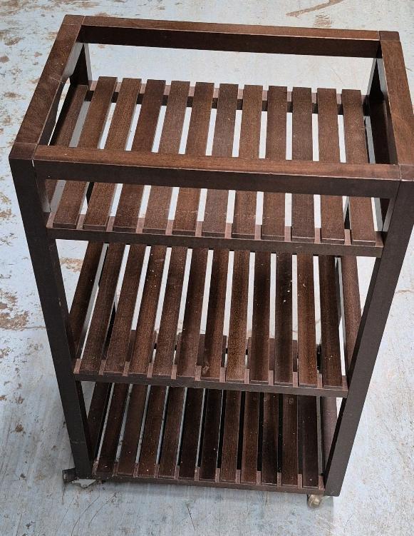 3 Tier Shelf on Castors 18.5" L x 13" W x 30" Tall