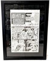 Original Vintage 1990 " DEATH RATTLE : Dr Wrotwang's Wratzwerks " Comic Art by TOM SUTTON (1937 - 2002) - Chapter 7, Page 1 - Professionally Framed & Matted, 17" &times; 23"