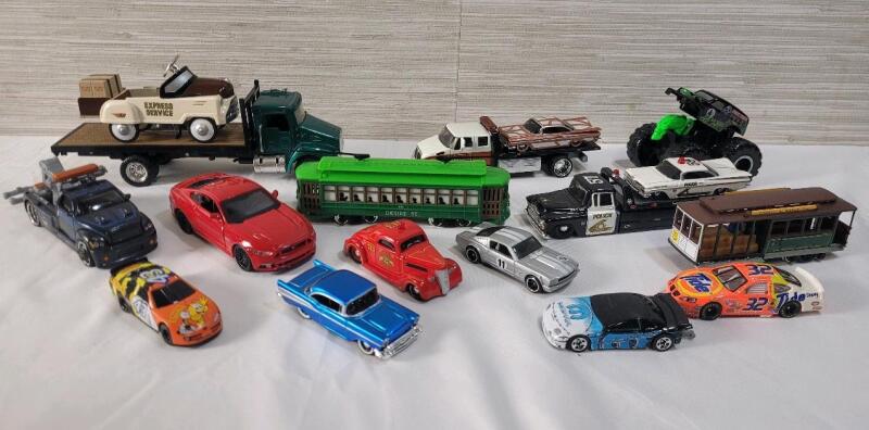 17 Diecast Model Cars & Trucks . Various Makers & Scale