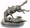 Signed HUGE After Frederic Remington WICKED PONY Cast Bronze Statue On Marble Base, 16" Tall, Estimated Hammer Price of $580 - 5