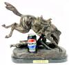 Signed HUGE After Frederic Remington WICKED PONY Cast Bronze Statue On Marble Base, 16" Tall, Estimated Hammer Price of $580 - 8