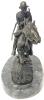 Signed After Frederic Remington TROOPER OF THE PLAINS Bronze Statue on Marble Base, 10.75" Tall, Estimated Hammer Price $80 - $200 USD - 2