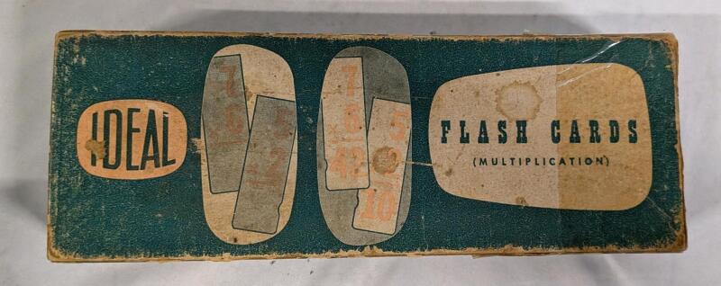 Vintage Ideal Multiplication Flash Cards in Original Box. 9" Long.