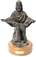 Rare Gorgeous Bronze COME TO ME Beckoning Jesus Christ Statue on Wood Base, Numbered Limited Edition 18/100, 12.5" Tall, Similar Pieces Range Between $100 - $200