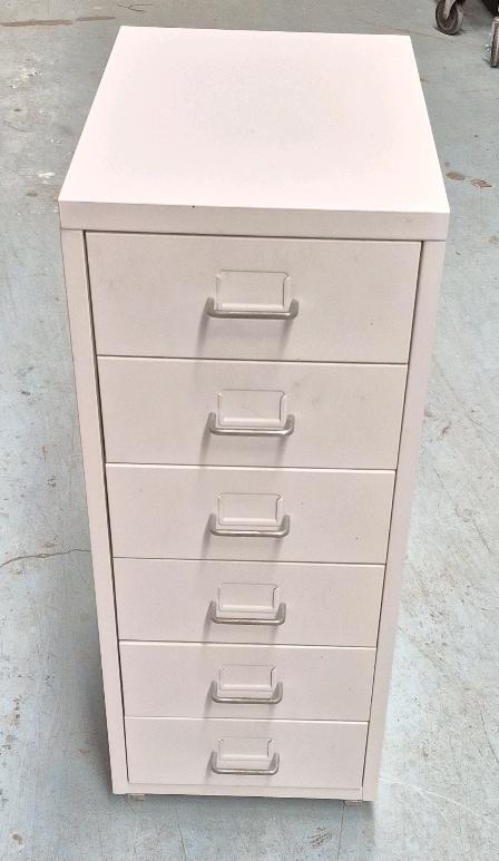 6 Drawer IKEA Metal Storage Unit on Castors 16.25 x 11 x 27"