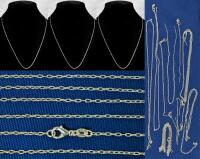 2 New 18" Long Dainty Long Link Stamped 925 Chains + 18" Chain (No Stamp) + Approx 7 Broken Chains Stamped 925