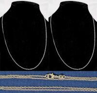 2 New Brilliant Dainty Stamped 925 Chains, 18" Long