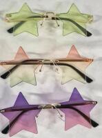 3 New Trendy Coloured Star Glasses