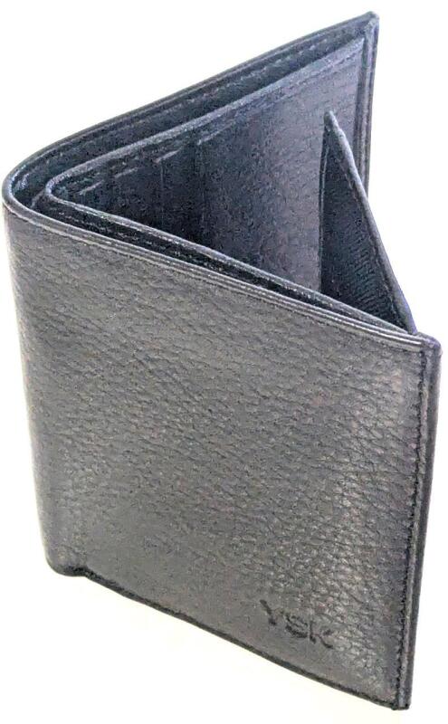 New Faux Leather Men's Slim Wallet With Spots For 10 Cards & 2 Sections For Cash, 3.25" &times; 4"
