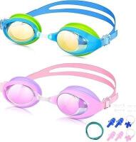 2 New AHOTOP Kids Swimming Goggles - | Anti-Fog UV Protection | No Leaking | Ages 3-14