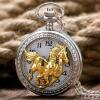 New Galloping Stallion Metal Case Pocket Watch, Working, On 30" Chain