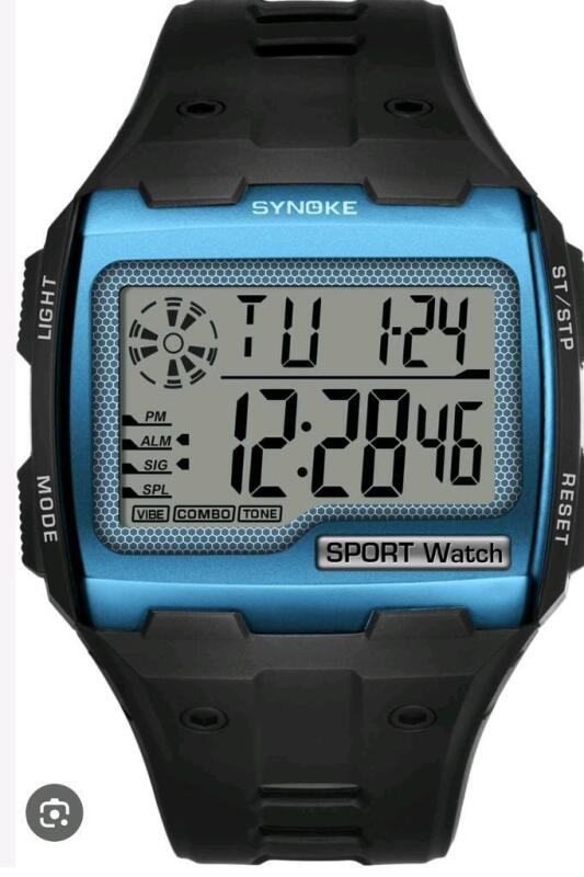 As New Men's Digital Watch Expedition Grid Shock Quartz PU Strap Tactical Rectangle Watches Sport Watch Military Army Hunting Hiking Watch with Stopwatch Alarm LED Backlight Countdown
