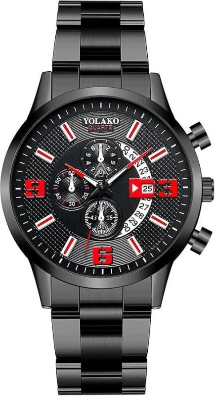 New Yolako Stainless Steel Quartz Men's Analog Watch With Gift Box