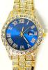 New Men's Metal Case Iced-Out Blinging Rhinestone Watch, With Gift Box (Working) - 2