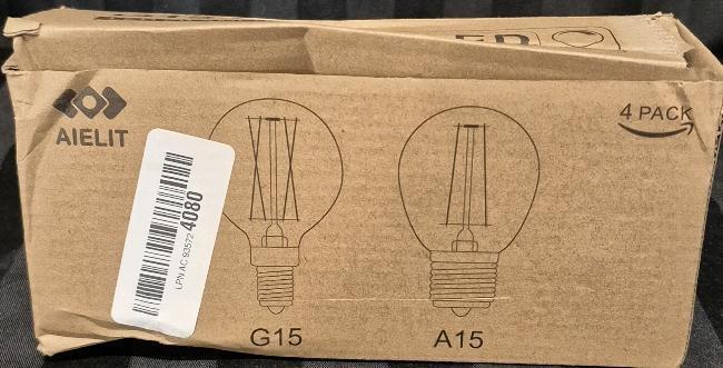 4 New LED G15/A15 Dimmable Lightbulbs