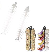 2 New Fish Bone Shape Barbecue Sticks - Metal Reusable Fish Bone Fork Barbecue Sticks & Bottle Opener