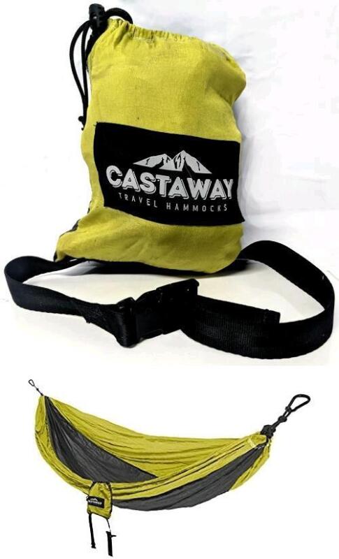 Castaway All-In-One Double Travel Hammock, 118" Long &times; 79" Wide, Holds 2 People Up To 400lbs