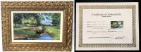 Original Signed Elisabeth Bazin (Born 1955)" Le Jardin de Port Breton &agrave; Dinard " Acrylic on Canvas, Beautifully Framed (Heavy!) 32" &times; 23", With COA, Similarly Sized + Framed Original Works Retail $540 - $1200, With Estimated Hammer Price of $425 USD